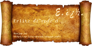 Erlitz Árpád névjegykártya